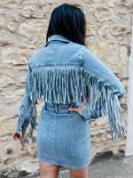 Delayna Fringe Denim Dress