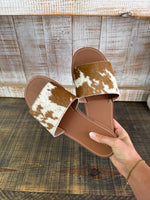 Hair on Hide Sandals - Caramel