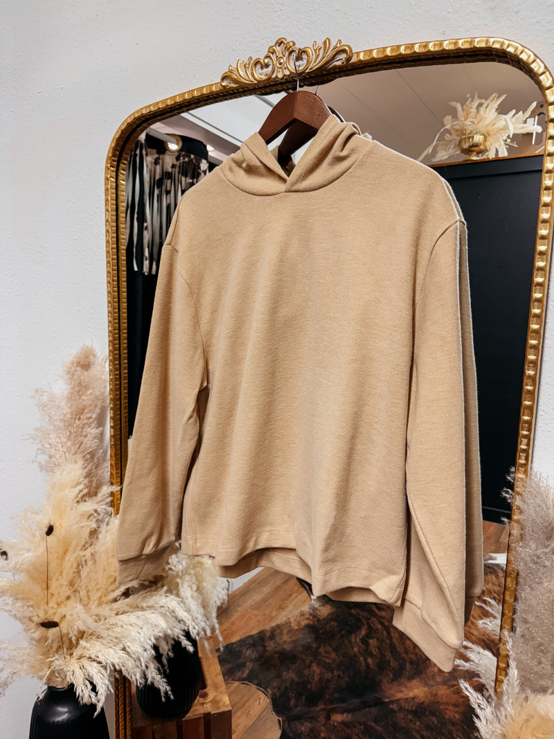 Anna Hooded Sweater in Taupe