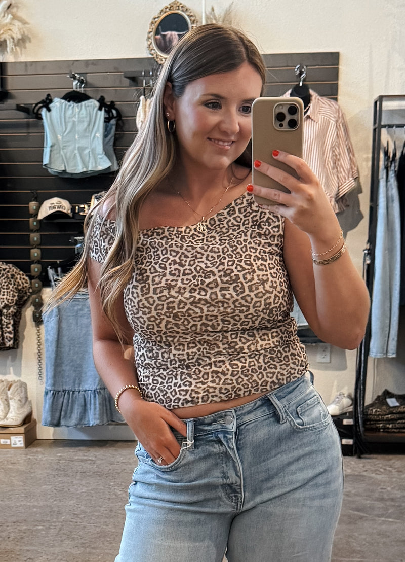 Olivia Off Shoulder Leopard Top
