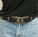 Double Buckle Antique Belt