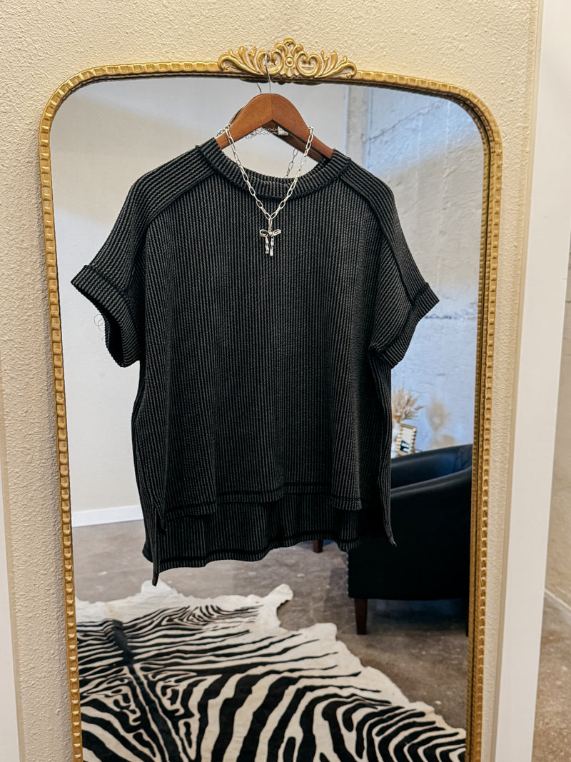 Kiera Top in Charcoal