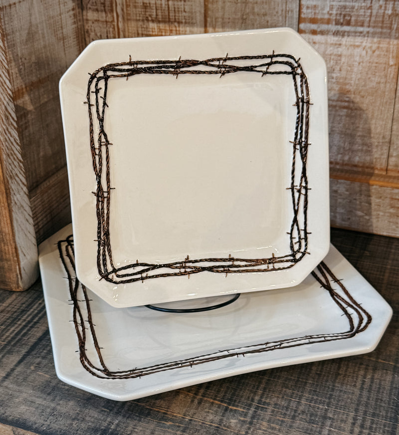 Western Barbed Wire Serving Tray Set