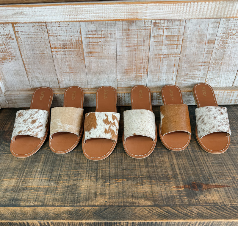 Hair on Hide Sandals - Caramel