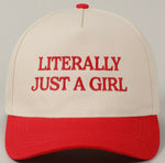 Literally Just a Girl Trucker Hat in Red