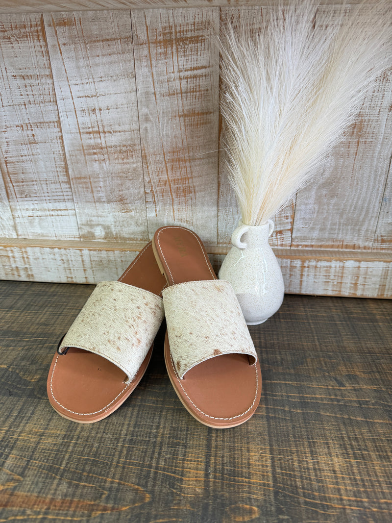 Hair on Hide Sandals - Caramel