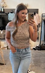 Olivia Off Shoulder Leopard Top
