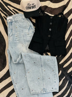 Serena Studded Barrel Jeans