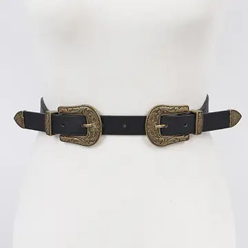 Double Buckle Antique Belt